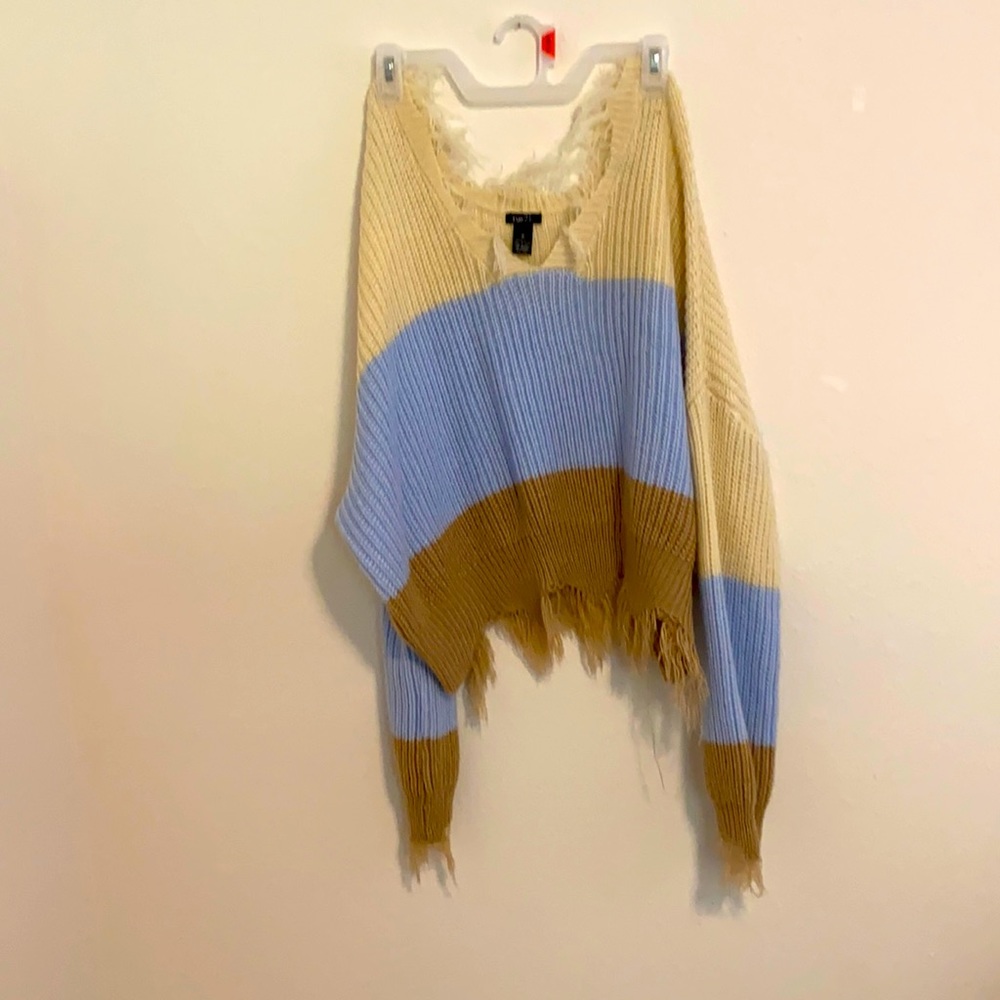 Size medium distressed sweater off the shoulder